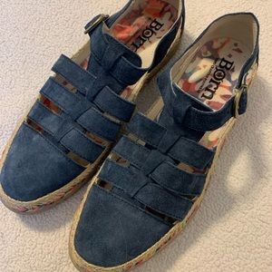 Born Blue Leather Sandals